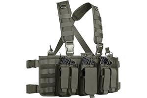 TACNEX Chest Rig with Removable Mag Pouches Customizable MOLLE Panel Modular Gear Carrier Harness