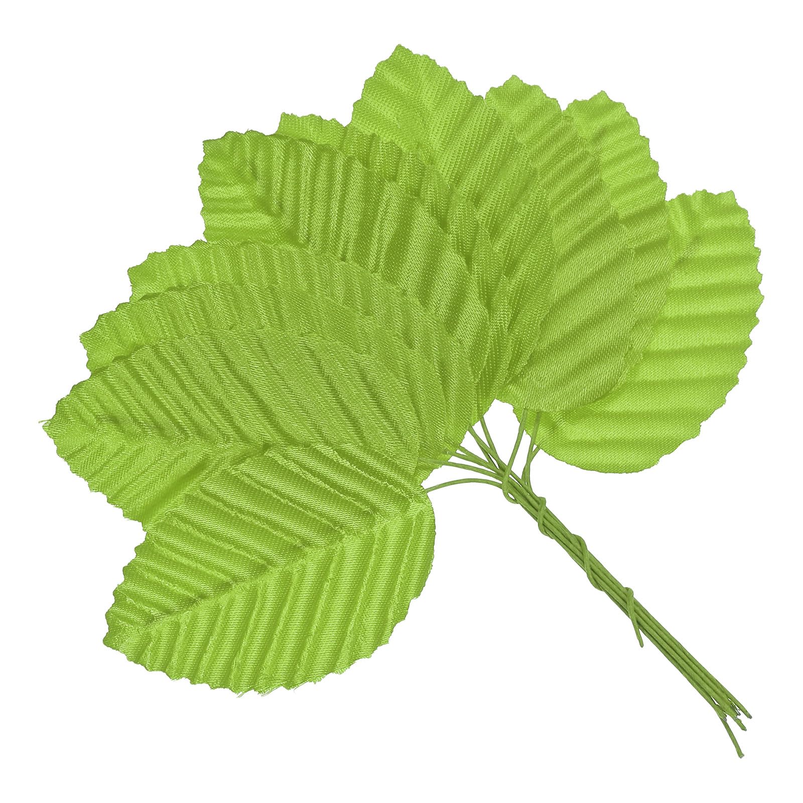 PATIKIL 4.3" Artificial Silk Leaf, 200 Pcs Artificial Leaves Stems Fake Leaves Bulk Fake Rose Wire Crafts Leaves for Home Office Decor, Light Green
