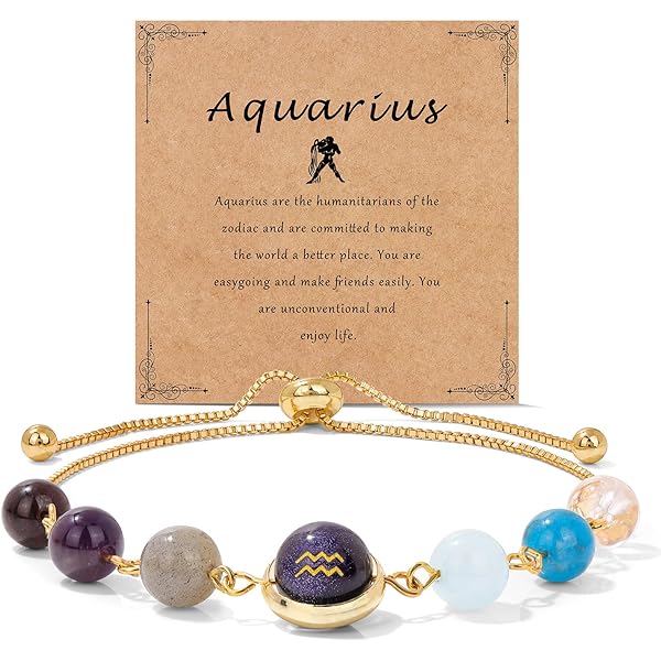 MJartoria Zodiac Sign Choker & Bracelet Set | Natural Stone, Adjustable, Birthday Gift