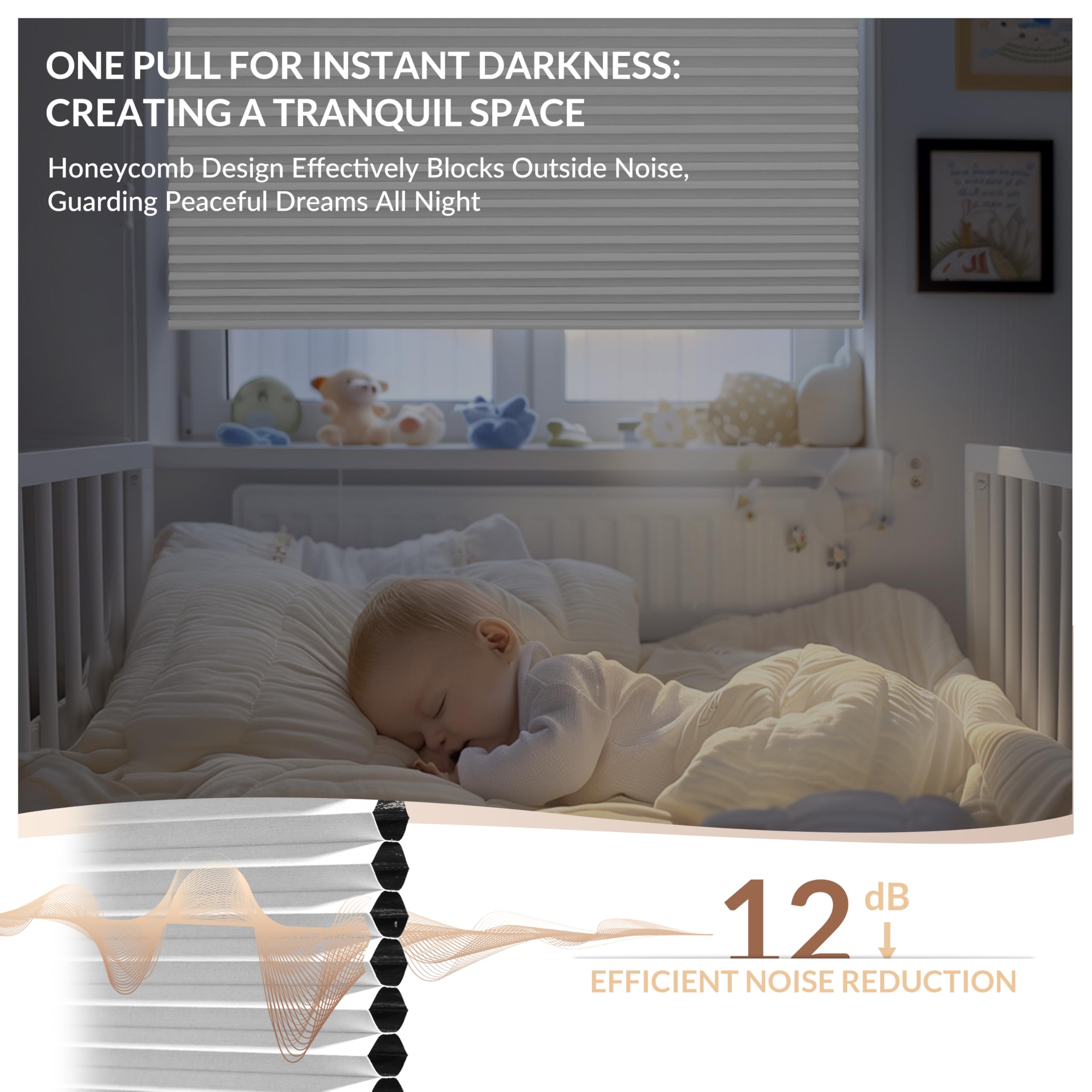 Boolegon Blackout Cellular Shades Cordless Pull