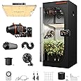 Spider Farmer EVO Grow Tent Kit Complete 2.3x2.3 SF-1000 Samsung LM301H Dimmable, Complete System 28"x28"x63" Grow Tent Set 4" Ventilation System with GGS Smart Controller & 6'' Clip Fan