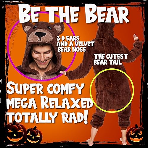 Funziez! Sherpa Bear Adult Onesie Animal Halloween Costume