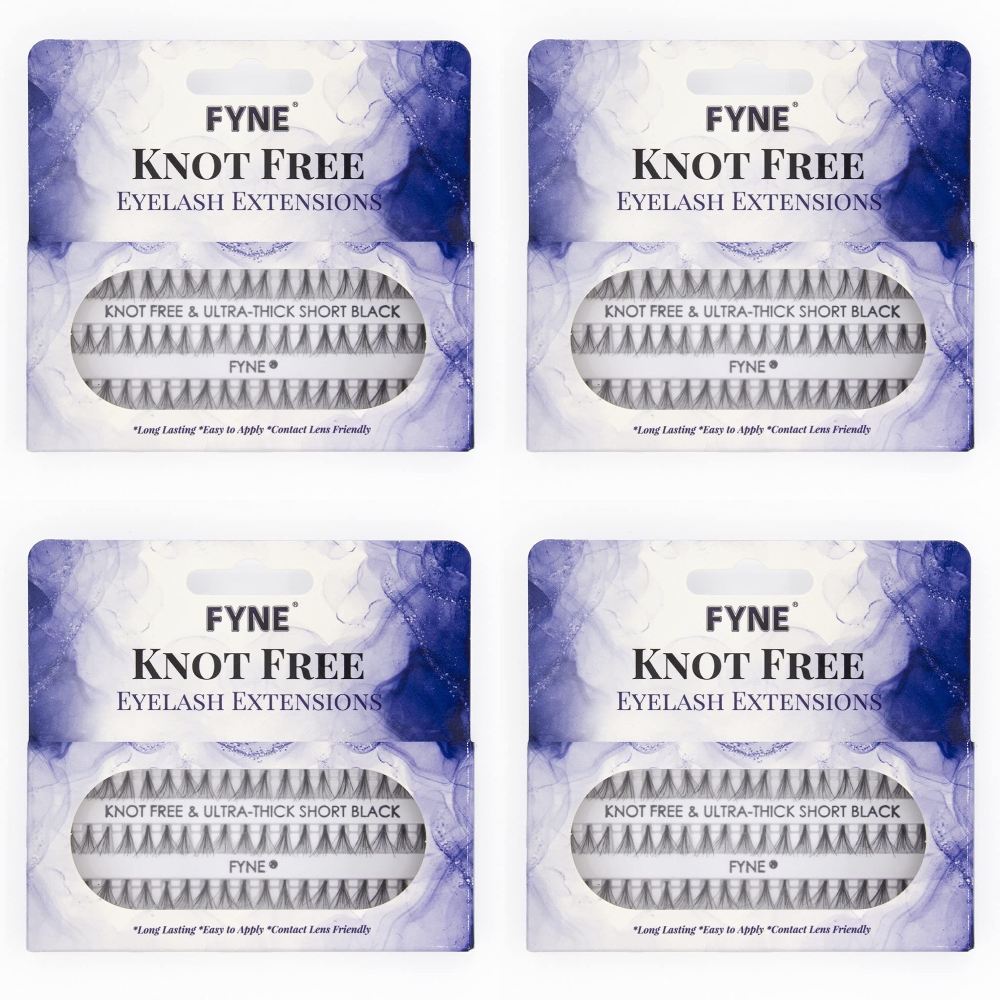 FYNE - KNOT FREE Individual Eyelashes - 240 Pcs, 8mm Short Ultra Thick, Single Pack | Individual lashes, Eyelash Extensions, Natural Look | Volume Cluster Lashes | Premium False Lash Cluster