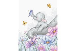 LUCA-S QUALITY FOR EVERYONE Cross Stitch Kit Luca-S - Elephant with Butterfly