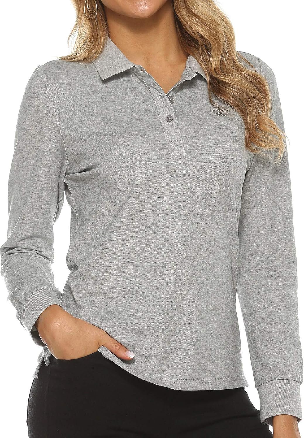 Women's Golf Polo Shirts Sports Athletic Shirts Tennis Tops Fitness Workout T-Shirt with Buttons: Clothing