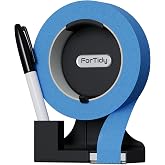 ForTidy Magnetic Masking Tape Holder, Painter's Tape Dispenser, Black | Removable Label System, Cutter Pen Holder, For Home Kitchen, Office, Fridge, Garbage, School (Tape and Pen Not Included)