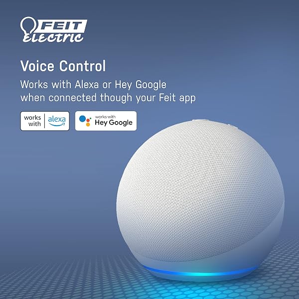FEIT ELECTRIC BR30/927CA/AG 65W EQUIVALENT WIFI DIMMABLE, NO HUB REQUIRED, ALEXA GOOGLE ASSISTANT BR30 SMART LED LIGHT BULB, 5″ H X 3.72″ D, 2700K SOFT WHITE