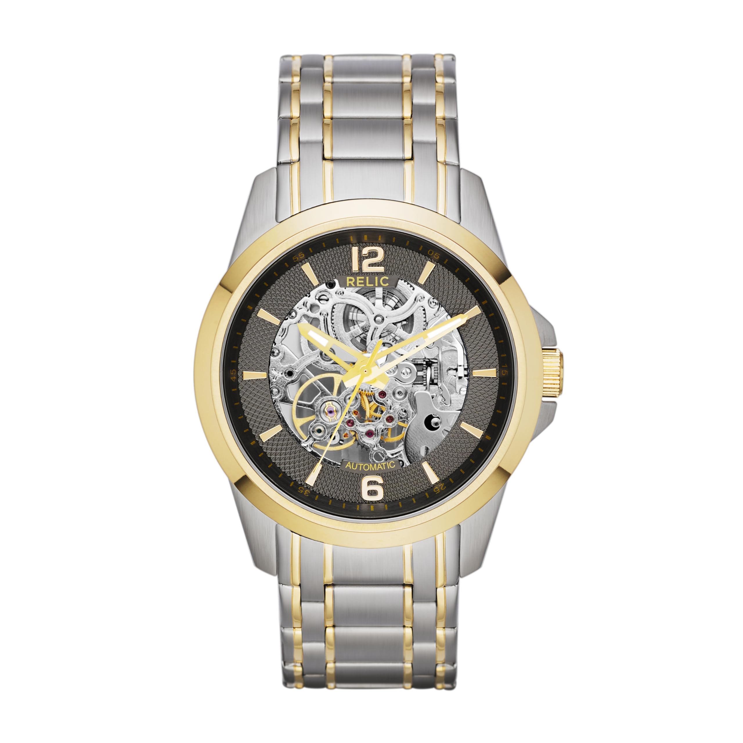 Reloj automático Relic by Fossil para hombre con movimiento mecánico y esfera esqueleto