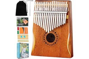 Kalimba Thumb Piano 17 Key Portable Finger Piano Marimbas with Songbook, Case, Tuning Hammer, Music Gifts for Men and Women B
