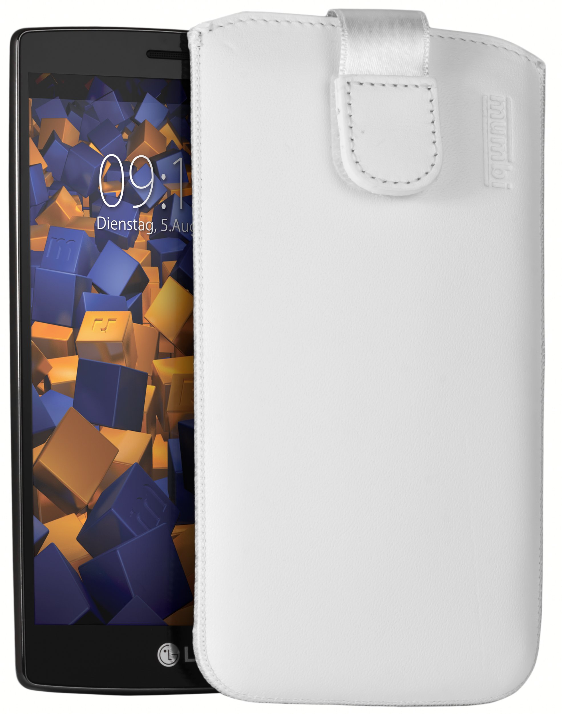 mumbi Genuine Leather Phone Case Cover Compatible with LG G4s White