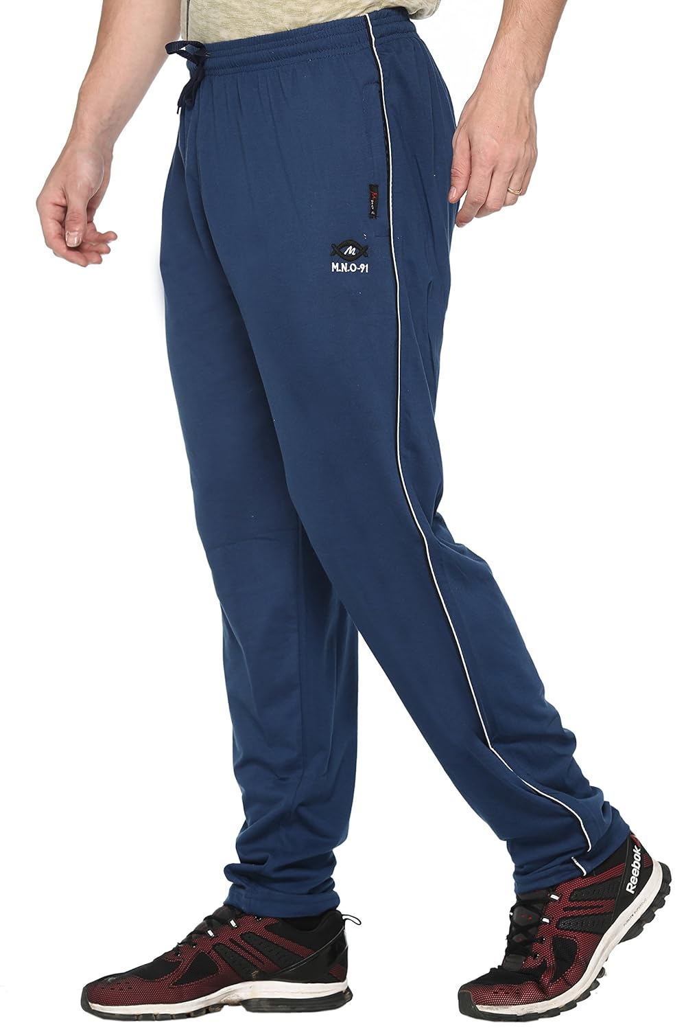 cupid striped stylish air force blue cotton track pants for men/boys (m to 5 xl sizes)
