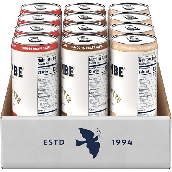 LA COLOMBE DRAFT LATTE VARIETY PACK, 11 FL OZ CANS (PACK OF 12), INCLUDES TRIPLE, VANILLA & MOCHA LATTE, COFFEEHOUSE QUALITY, READY-TO-DRINK, ON-THE-GO