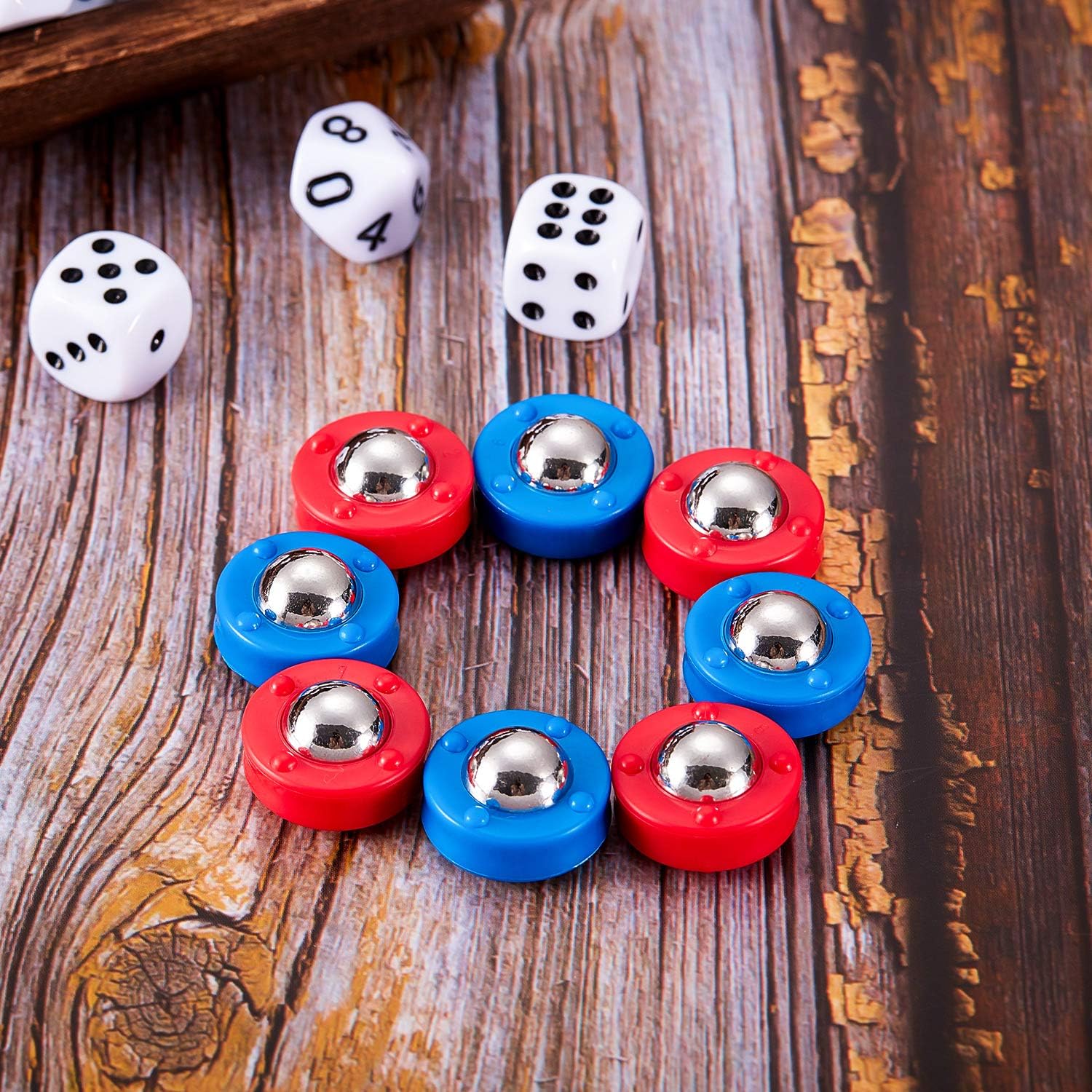 Red and Blue 24 Pieces Shuffleboard Replacement Pucks Mini Shuffleboard