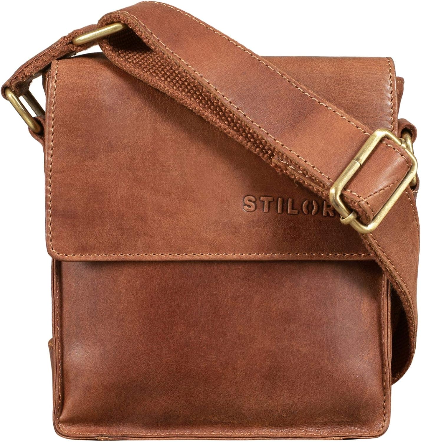 STILORD "Nate Messenger Bag Leather Small For Men Vintage Cross Body Suitable for 7 Inch Tablets Satchel Genuine Leather Colour:andorra - Image 4