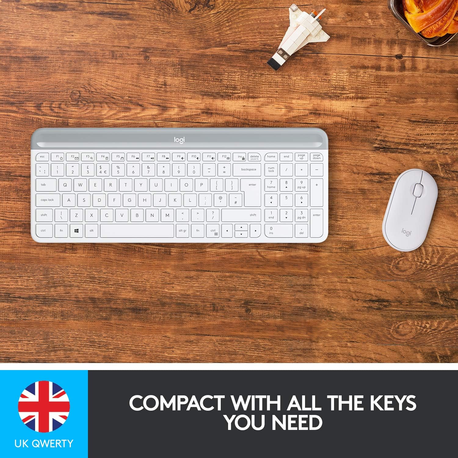 Logitech 920-009189 MK470 Slim Wireless Keyboard and Mouse Combo, Low Profile Compact Layout, Ultra Quiet operation - Image 3