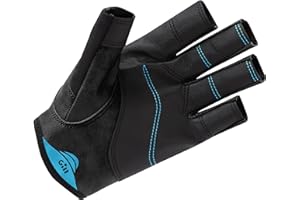 Gill Pro Sailing Gloves - Short Finger with 3/4 Length Fingers for Boating, Dinghy, SUP, Kayaking or Windsurfing