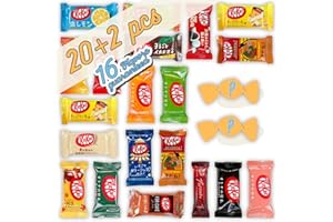 ChubbySun Snack Box Japanese Kit Kat Mini Bar 22 Pieces Variety Assortments Pack - 16 Different Flavor Guaranteed with Extra Gift of 2 Pcs Random Candies, exotic foreign chocolate snacks kitkat dagashi food