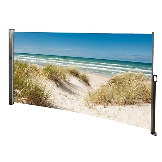 MACOShopde by MACO Möbel Seitenmarkise mit Foto Ostsee/Meer Links- Windschutz/Sichtschutz / Seitenrollo 160 x 300 cm