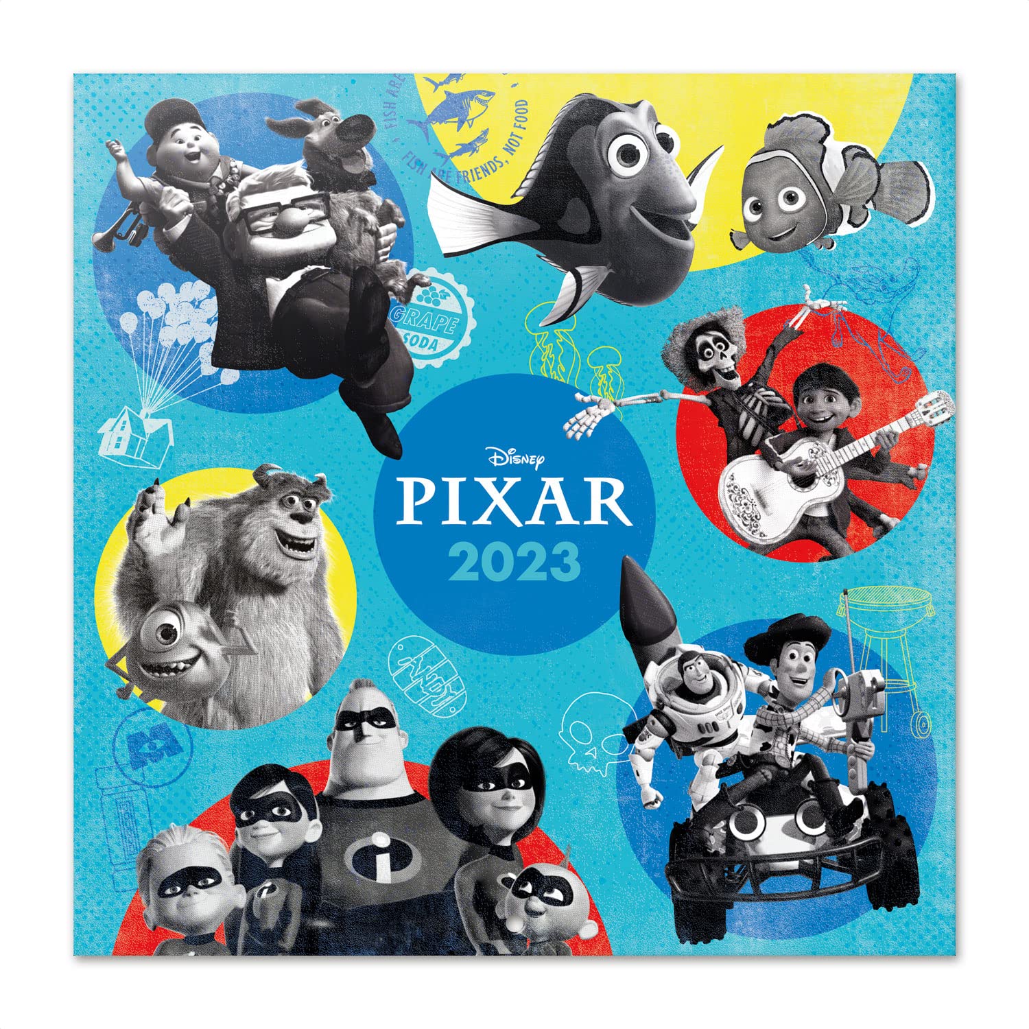 Grupo Erik Disney Pixar Wall Calendar 2023 12' X 12' FSC| 12 Month Planner | Square Wall Calendar 2023 | Family Planner Calendar 2023 | Disney Calendar 2023 | Disney Gifts | + 4 Bonus Months