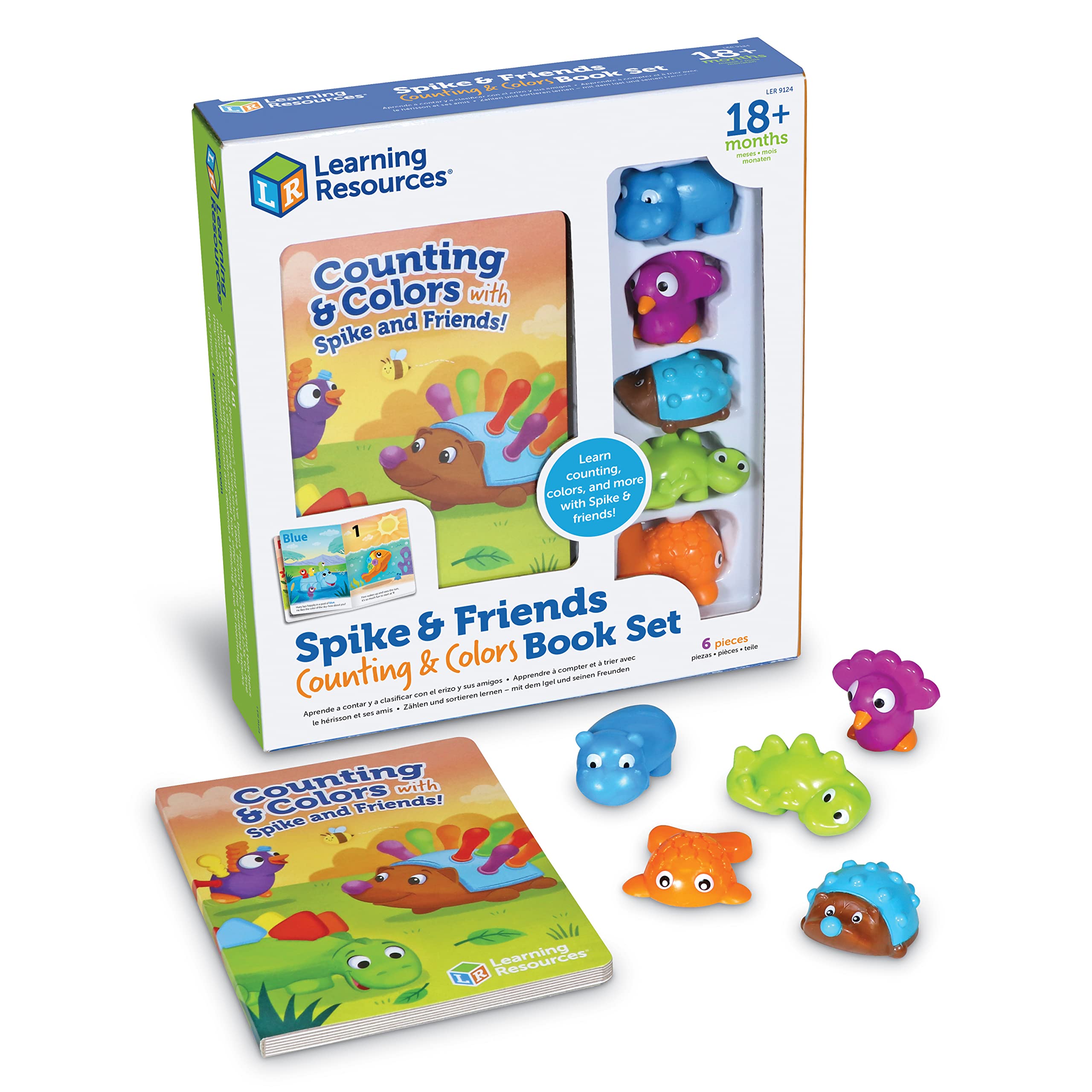 Learning Resources Spike and Friends Counting & Colours Book Set, Toddler Activities, Educational Toys Set, Colour Teaching Toys, 6 Pieces, Age 18 Month+