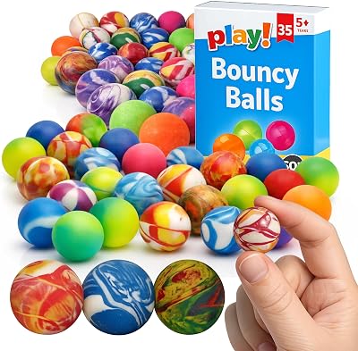 SOL 35pk Small Bouncy Balls 22mm Party Bag Fillers Kids Toys Multicolor