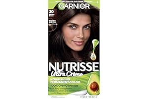 Garnier Nutrisse Nourishing Hair Color Creme, 30 Darkest Brown (Sweet Cola) (Packaging May Vary)