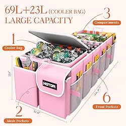 HOTOR Trunk Organizer, Sturdy Foldable with Cooler