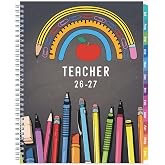 GoiUnlt Teacher Planner 2026-2027, JUL. 2026 &ndash; JUN. 2027, Lesson Planner 2026-2027 Academic Year, with Tabs, Thick Paper, 2-Sided Pocket, 8.6&Prime; x 11&Prime; Daily Weekly and Monthly Calendar with 8 Periods