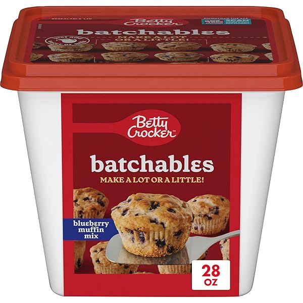 BETTY CROCKER BATCHABLES BLUEBERRY MUFFIN MIX, MIX AND BAKE 4 TO 12 PER BATCH, 28 OZ.
