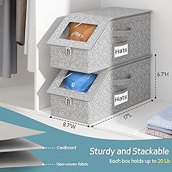 AOODA 2 PCS Stackable Hat Storage for Baseball