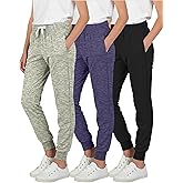 Real Essentials 3 Pack: Girls' Lounge Joggers Soft Athletic Performance Casual Sweatpants (Ages 7-16)