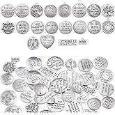 COGCHARGER 40 Pieces Inspirational DIY Charms Pendant Word Charm Tibetan Style Alloy Pendants for Jewelry Necklace Earring Making Crafts