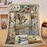 Wild Duck Blanket Mallard Ducks Throw Blanket Wildlife Flannel Stuff Merch Cozy Decor Fleece Plush Fuzzy Warm Soft Lightweight Bedding Gifts for Animal Lover Girls Women Men Boy Couch Sofa 50"X40"