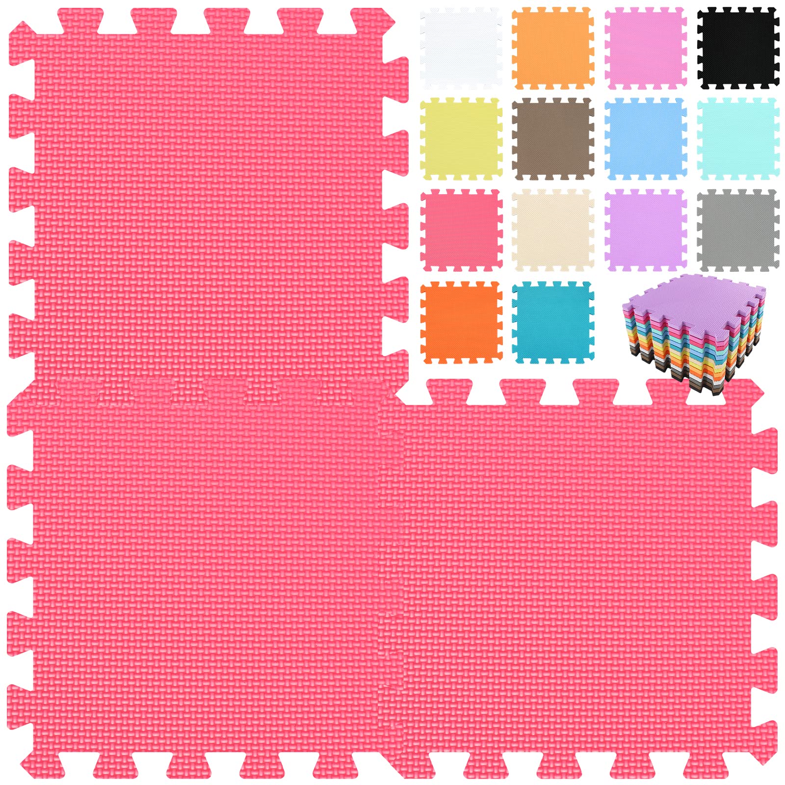 qqpp EVA Rubber 18 Tiles Interlocking Puzzle Foam Floor Mats - Baby ...
