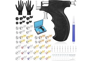 EVATAGE Professional Ear Piercing Gun Kit, Reusable Ear Piercing Machine with Colorful Crystal Earrings for At Home Salon Earlobe Cartilage Helix Tragus Piercing Tool Set