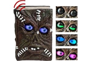QEQEKAKA Halloween Decorations Indoor Spell Book, Will Blink and Motion Activated Halloween Decorations for Haunted House Props, Party Gifts, Indoor Halloween Decor