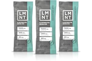 LMNT ELEMENTAL LABS LMNT Zero-Sugar Electrolytes - Raw Unflavored Salt - Hydration Powder Packets | No Dodgy Ingredients | Keto & Paleo Friendly | 30 Sticks
