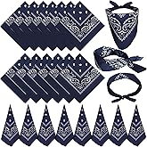 TFengfly 24 Pack Paisley Bandanas Bulk Unisex Cowboy Bandanas Head Scarf Necktie Face Cover