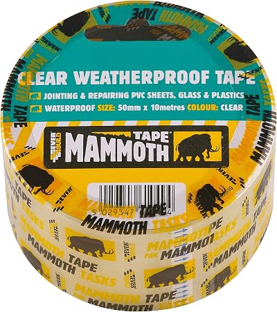 Everbuild Mammoth Clear Weatherproof Tape 50mm x 10m - Strong Adhesive