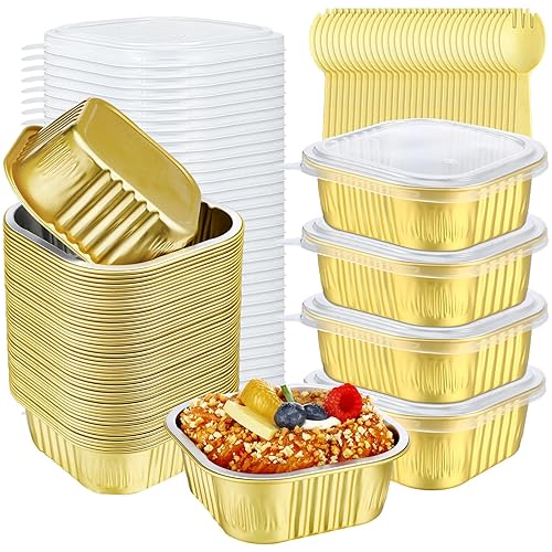 Food Containers Disposable Baking Tins With Lids Domensi 50 Set 10