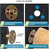Eidoct Set of 4 Solid Wood Furniture Legs 10cm 4" Tapered with Pads M8 Screws view 7
