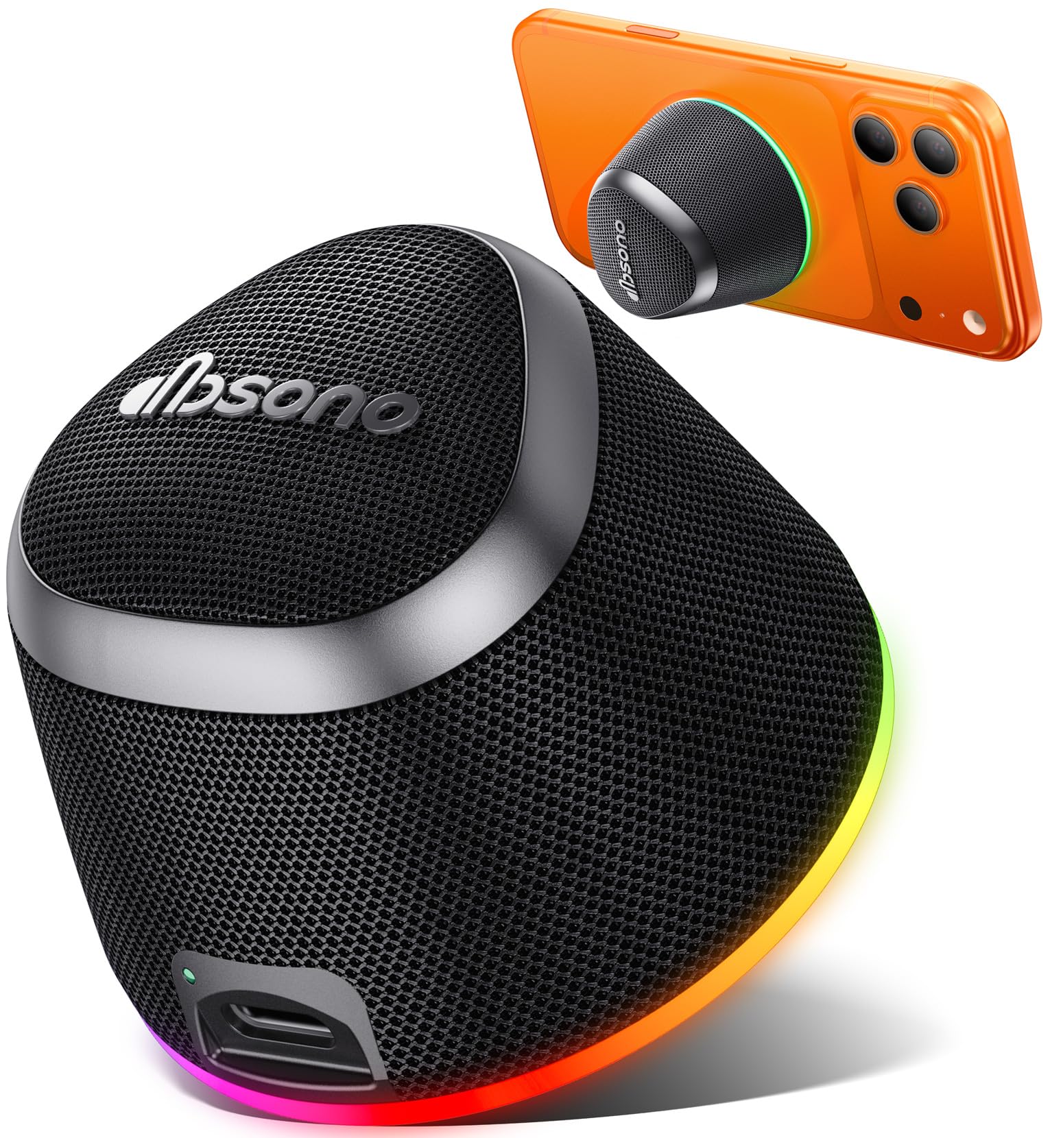 dbsono 2 in 1 Portable Magnetic Bluetooth Speaker, Phone Stand, Black