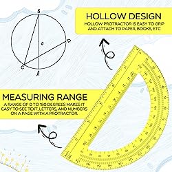 EBOOT Plastic Protractor Math Protractors 180