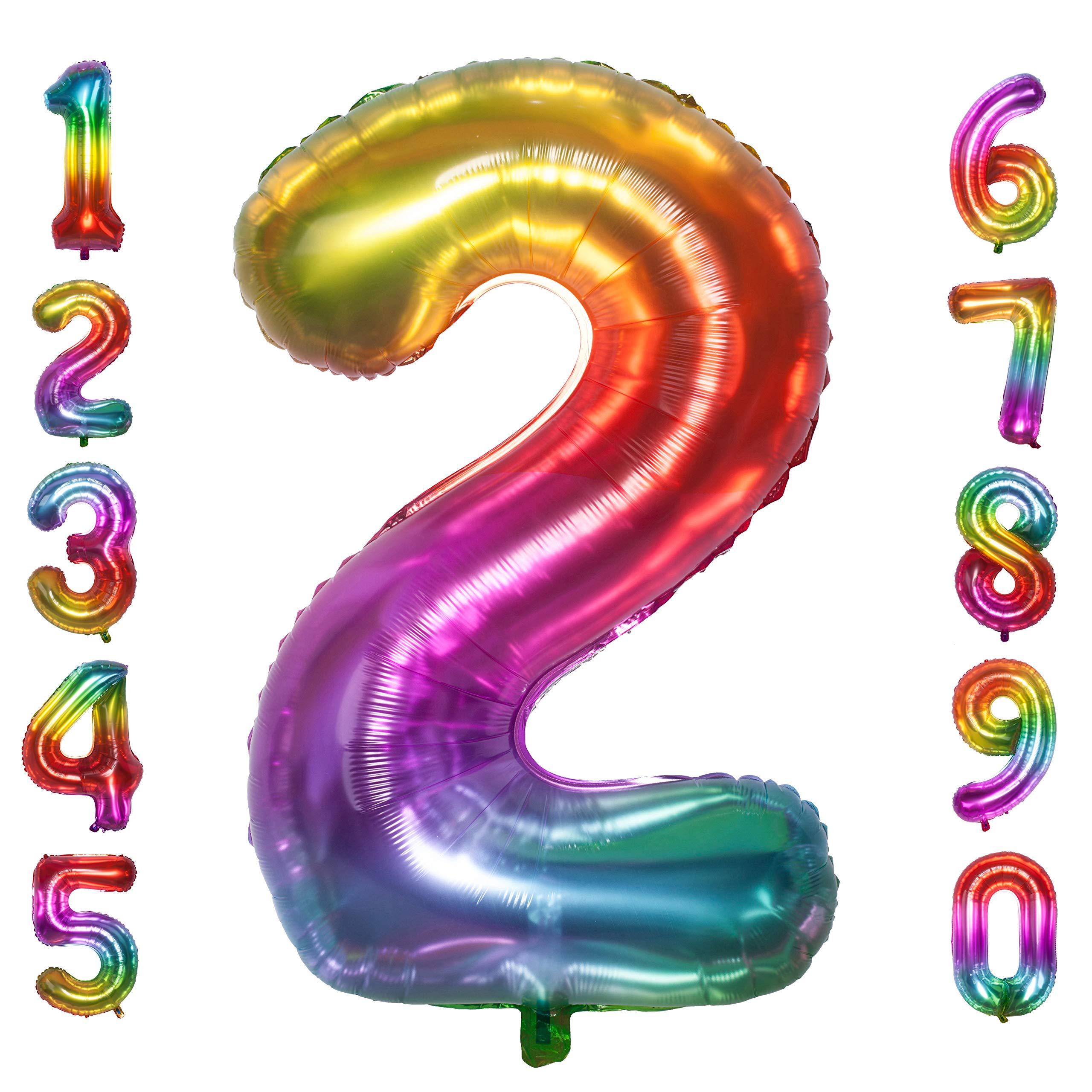 40 Inch Jelly Large Number Balloons Mylar Foil Big Number 2 Giant Helium Balloon Birthday Party Decoration
