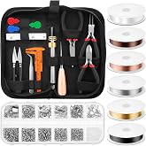 Thrilez Wire Wrapping for Jewelry Making, Repair and Beading Supplies Kit with Craft Ring Wire, Tools, Pliers and Jewelry Findings