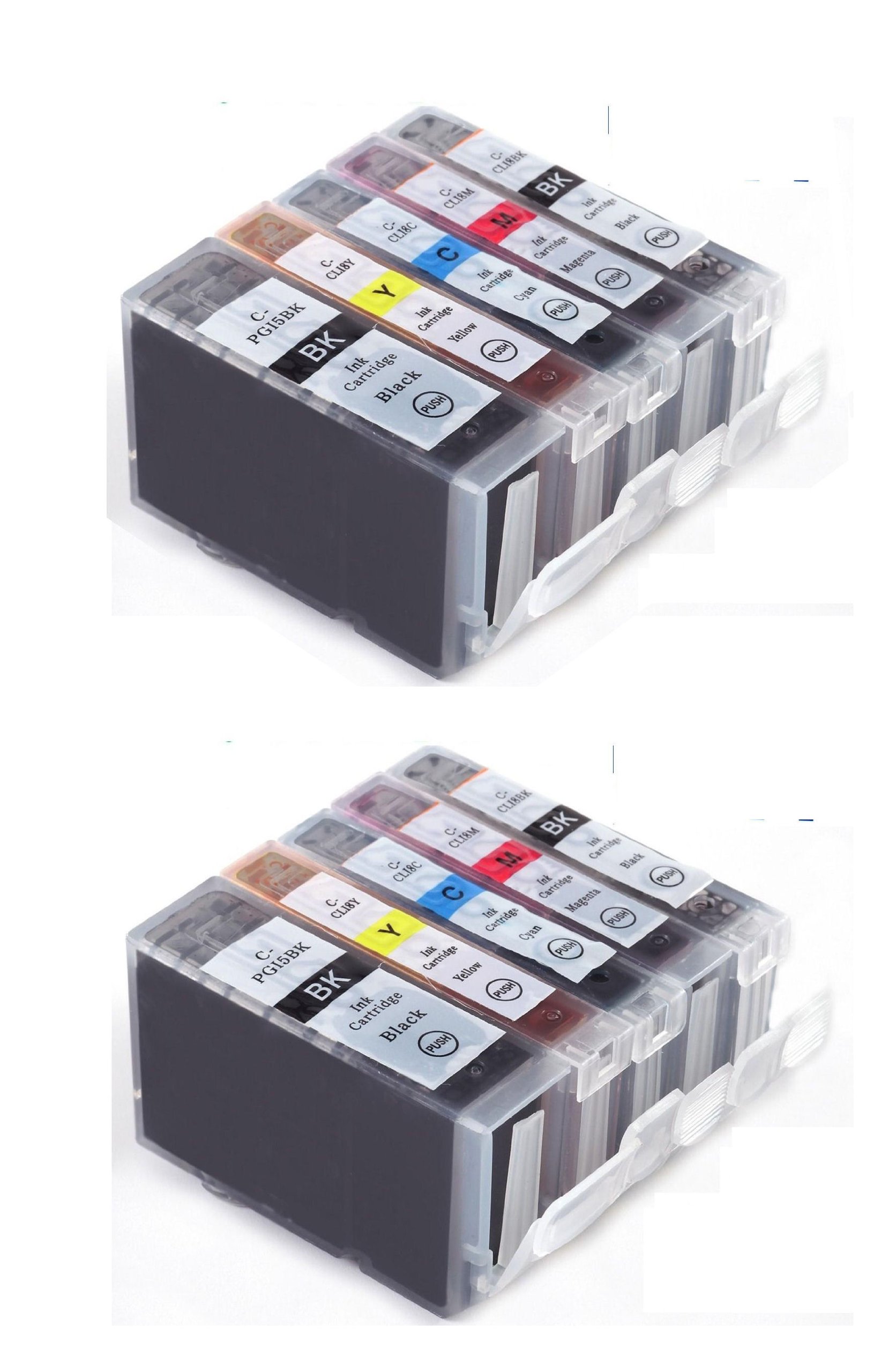 Replacement CLI521, PGI520, WITH CHIP - Multipack x2 Sets of 5 Compatible with Printer Ink Cartridges for PIXMA iP3600 iP4600, iP4700, MP540, MP550, MP560, MP620, MP630, MP640, MP980, MP990, MX860 Printer Inks - (Contains: 2x PGI-520BK, 2x CLI-521BK, 2x CLI-521C, 2x CLI-521Y, 2x CLI-521M)