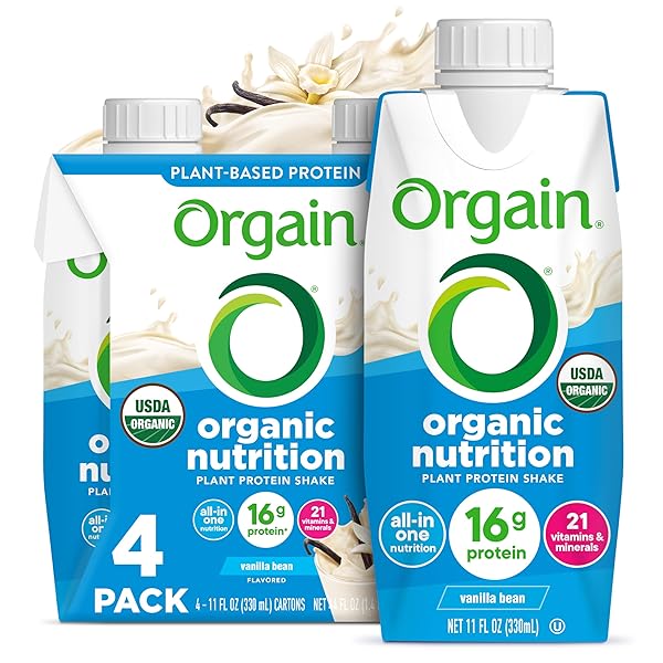ORGAIN ORGANIC NUTRITIONAL VEGAN PROTEIN SHAKE, VANILLA BEAN...