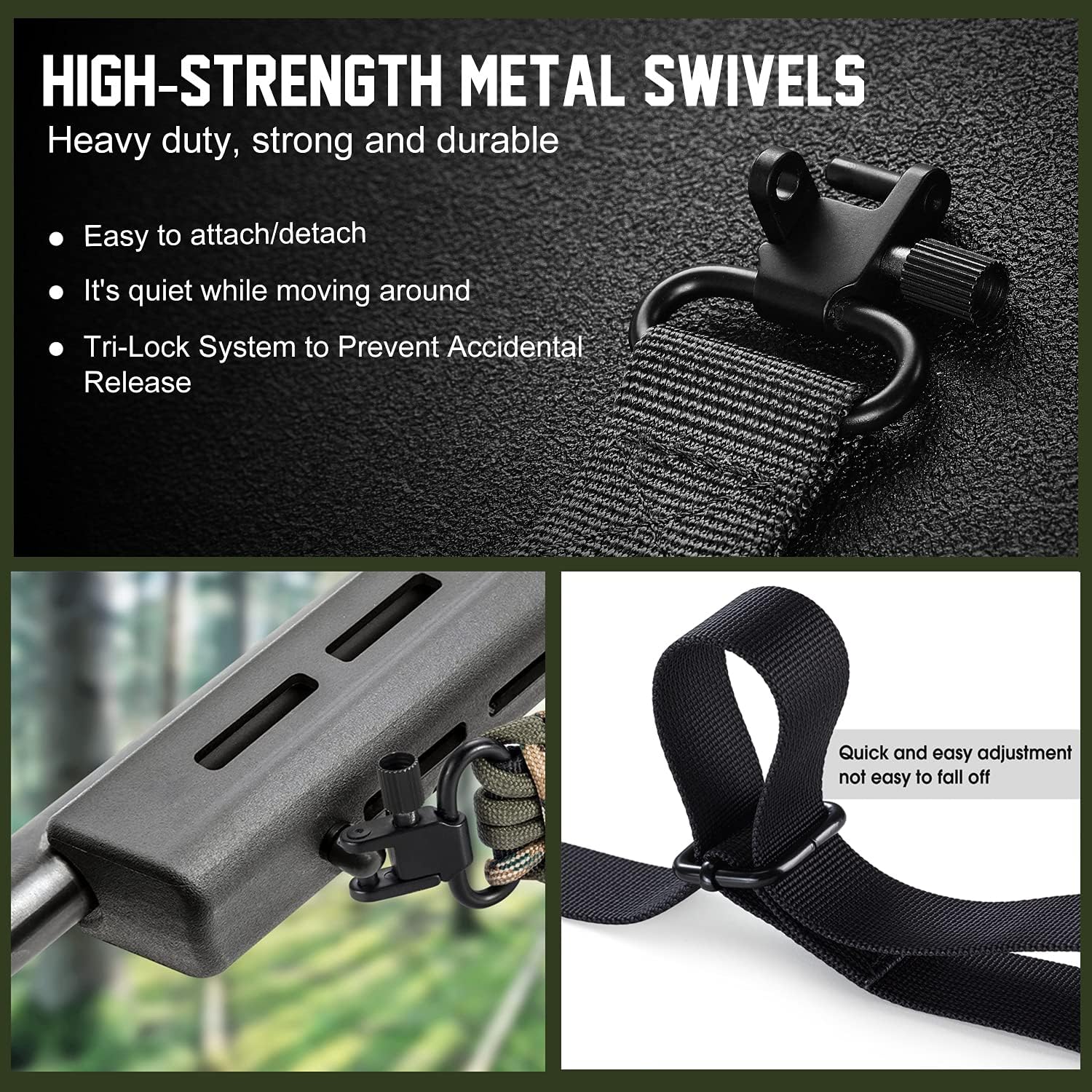 SOMA Rifle Sling 550 Paracord 2 Point Gun Slings Adjustable Shotgun Strap w/Swivels for Outdoor Hunting (Green&Camo) : Sports & Outdoors