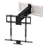 MantelMount MM540 - Above Fireplace Pull Down TV Mount for 44" to 80" Screen TVs to 90 lbs, with Patented auto-straightening, Adjustable Stops, Heat Sensor Handles & Paintable Covers