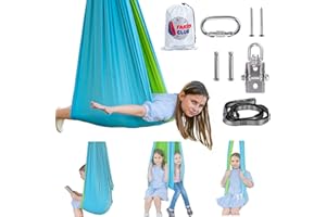 FARRY CLUB Sensory Swing [Double Layer] Outdoor & Indoor Swing with 360°Swivel Hanger, Therapy Cuddle Sensory Swing for Kids, Hammock for Child & Adult with Autism, ADHD or Sensory Processing Disorder